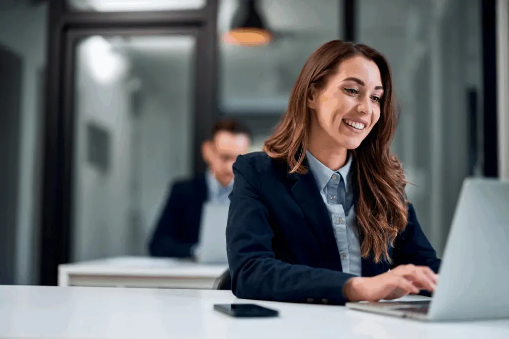 lady on computer
